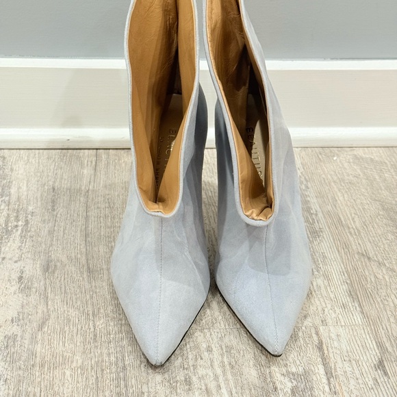 Beautiisole Chic Women's PowderBlue Heeled Boots, NEW - Picture 5 of 11